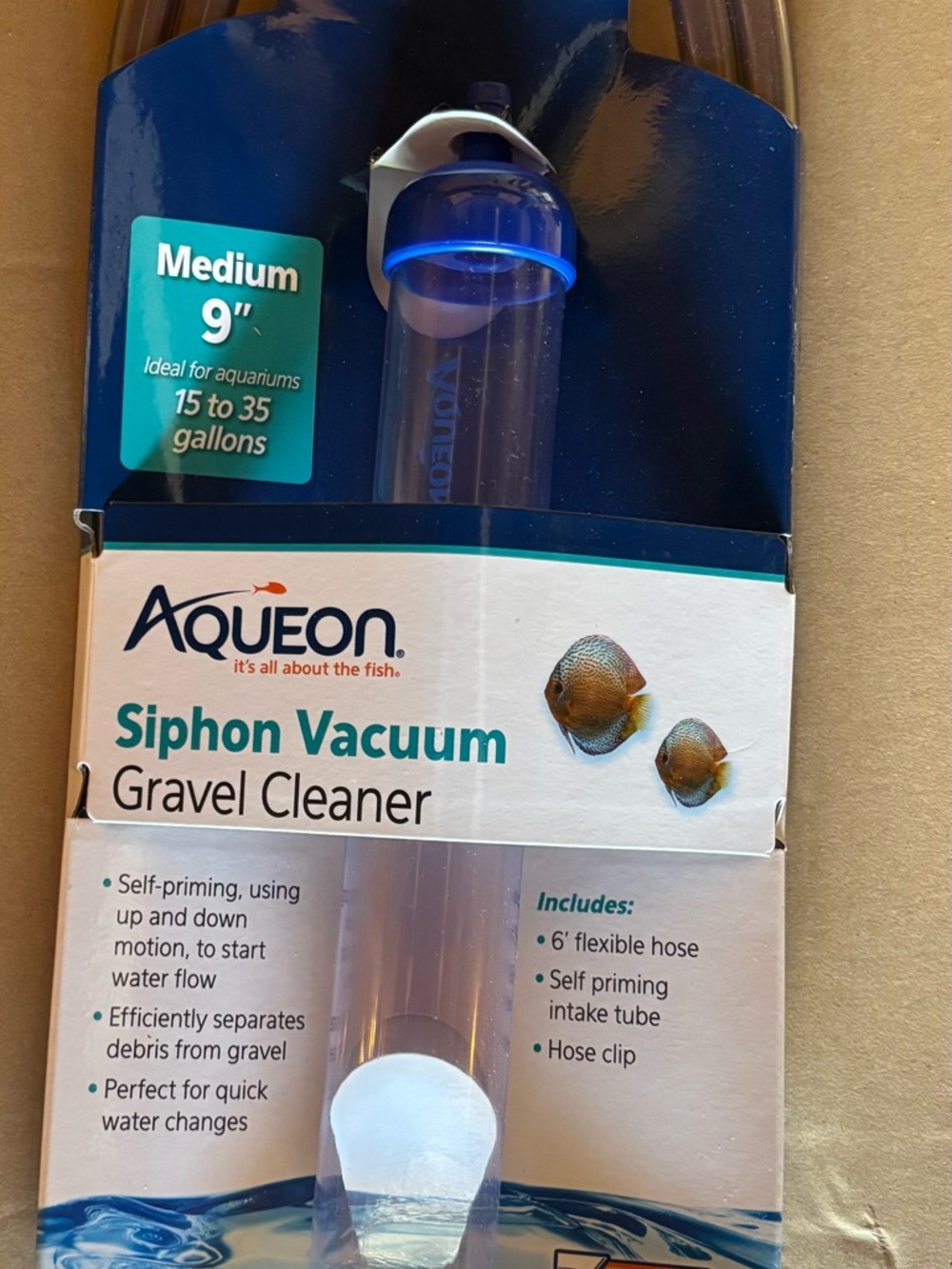 Aqueon Siphon Vacuum Gravel Cleaner - Blue/Clear